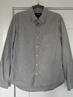 Bonobos Light Gray Long-Sleeve Button-Down Shirt